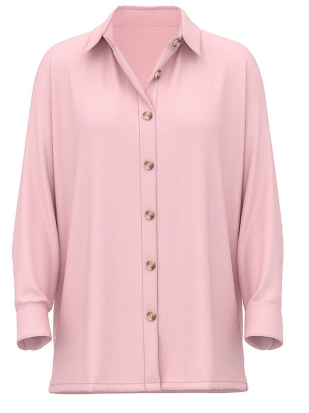 Victoria Secret Angel 💕Pink Modal Fleece Button Down Oversized Top Large NWT - Picture 4 of 12